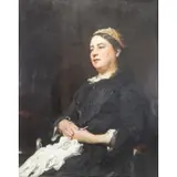 Francis Montague Holl, Portrait of a Seated Woman, Oil on Canvas