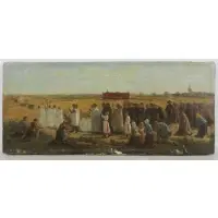 Jules Breton, The Blessing of the Wheat (La Benediction de Bles en Artois), Oil on Panel