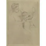 Mary Cassat, Looking into the Hand Mirror (No. 2), Etching