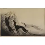 Coursing II by Louis Icart, Color Etching & Aquatint, sold Nov 2017