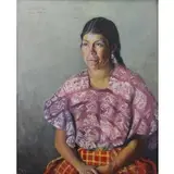 Rosamond Tudor, Portrait of a Woman (El Traje de San Pedro), 1941, Oil on Board