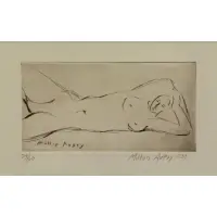 Nude Reclining by Milton Avery, 1939, Drypoint Etching, sold Nov 2017