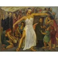 Lady Justice Among Figures, 1932 by N. I Laspina, Oil on canvas laid on board, sold Nov 2017