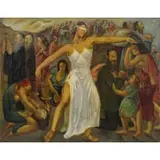 N. I Laspina, Lady Justice Among Figures, 1932, Oil on canvas laid on board