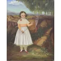Horacio Rocha, Girl with Butterfly Net, Oil on Canvas