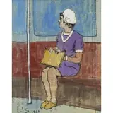 Joseph Solman, Woman on the Subway, 1963