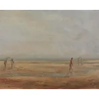 Richard Mayhew, Clam Diggers, Oil on Board