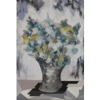 Siegfried Shalom Sebba, Still Life with Vase of Flowers, 1960, Watercolor or gouache on paper laid on canvas