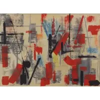 Untitled Abstract by John von Wicht, Oil on Paper, sold Nov 2017