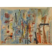 Untitled Abstract by John von Wicht, Oil on Paper, sold Nov 2017