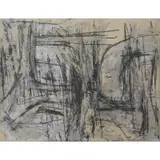 Fritz Bultman, Two People, 1957, Oil & Pencil on Masonite "Two People" 1957