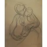 Eugène Carrière, Mother and Child, Charcoal on Paper