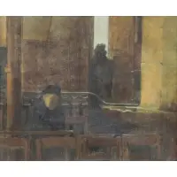 Eugène Carrière, Interieur d'eglise, c. 1876, Oil on Canvas