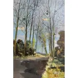 Bernard Lamotte, Country Lane, Oil on Plywood