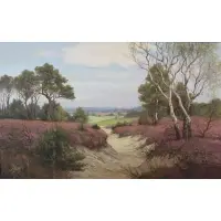 Heide by Nunspe Nunspeet. by Willem J Alberts, Oil on Canvas, sold Oct 2017