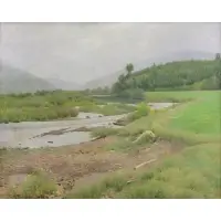 Frank DuMond, River Landscape, Oil on Canvas