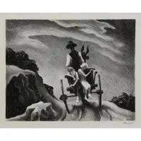 Goin by Thomas Hart Benton, Lithograph, sold Oct 2017