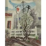 Lloyd Moylan, Texaco Station, Watercolor "Texaco Station"