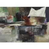 Reuben Tam, Untitled Abstract 1943, Oil on Canvas