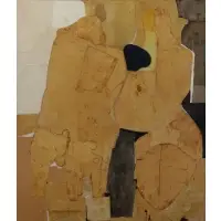 La Belle et La Bete by Rosario Murabito, 1965, Leather Collage, sold Oct 2017