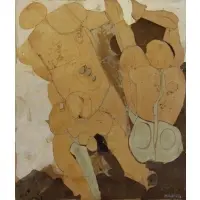 Astronauti by Rosario Murabito, 1968, Leather Collage, sold Oct 2017