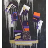 Ann Purcell, Seance, 1981, Acrylic and Collage on Canvas
