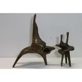 Aharone Bezalel, Untitled, Two Modernist Bronze Sculptures