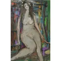 Mordechai Blum, Nude, Gouache on Paper
