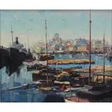 Delamare Jack Prudnikov, Harbour, Oil On Board