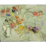 Sterling Strauser, Floral Still Life, Oil on Board