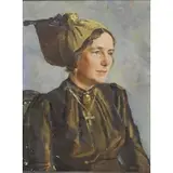 Lady In Hat by P. Oil on Canvas Klotz, sold Sep 2017