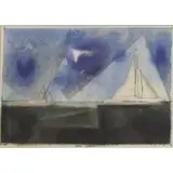 Lyonel Feininger, Zwei Yachten, Print