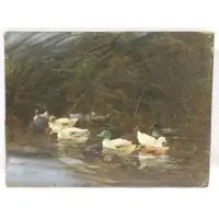 Ducks. by A. Oil On Panel Kaufman, sold Sep 2017
