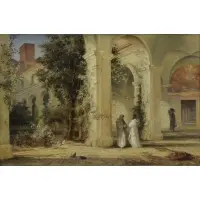 Charles Earle, Monks in the Cloisters, Oil on Canvas