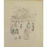 James Abbott McNeill Whistler, Les Bonnes du Luxembourg., Lithograph