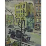 James S Hulme, New York Street Scene, 1935, Oil on Canvas