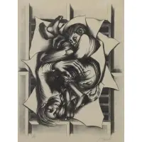 Sleeping Children by Francisco Dosamantes, Lithograph, sold Sep 2017