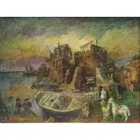 David Burliuk, 14,15,16 Jan 1948 / David Burliuk, Oil on Board