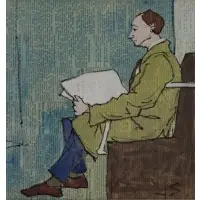 J S by Joseph Solman, Watercolor on Newsprint, sold Sep 2017