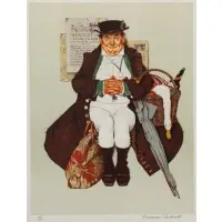 Stage Coach by Norman Rockwell, Color Lithograph, sold Sep 2017