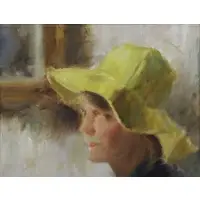 Samuel E Oppenheim, The Yellow Hat, 1967, Oil on Canvas