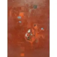 Cameron Booth, Untitled Abstract Composition in Red, Oil on Canvas