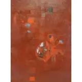 Cameron Booth, Untitled Abstract Composition in Red, Oil on Canvas