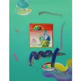 Peter Max, Umbrella Man, Acrylic Over Print on Paper