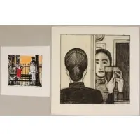 Will. Two Barnet, Between Life and Life"- pencil signed lower right,, titled lower left, number 126/200 center; sheet size 27.75, Lithographs