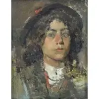 Portrait of a Boy by Gaetano Esposito, Oil on Canvas, sold Aug 2017