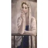 Hipolito Caviedes, Woman on Balcony, 1936, Oil on Canvas