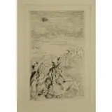 Sur la plage, a Berneval by Pierre-Auguste Renoir, Etching on laid paper, sold Aug 2017