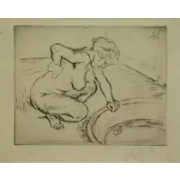 Bather by Louis Legrand, Drypoint Etching "Bather", sold Aug 2017