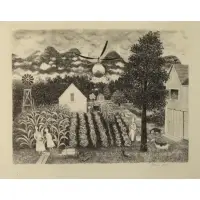 Doris Lee, Helicopter, 1948, Lithograph "Helicopter" 1948
